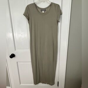 Vintage Carol Anderson of California Maxi T Shirt Dress Taupe 4 Lagenlook Casual